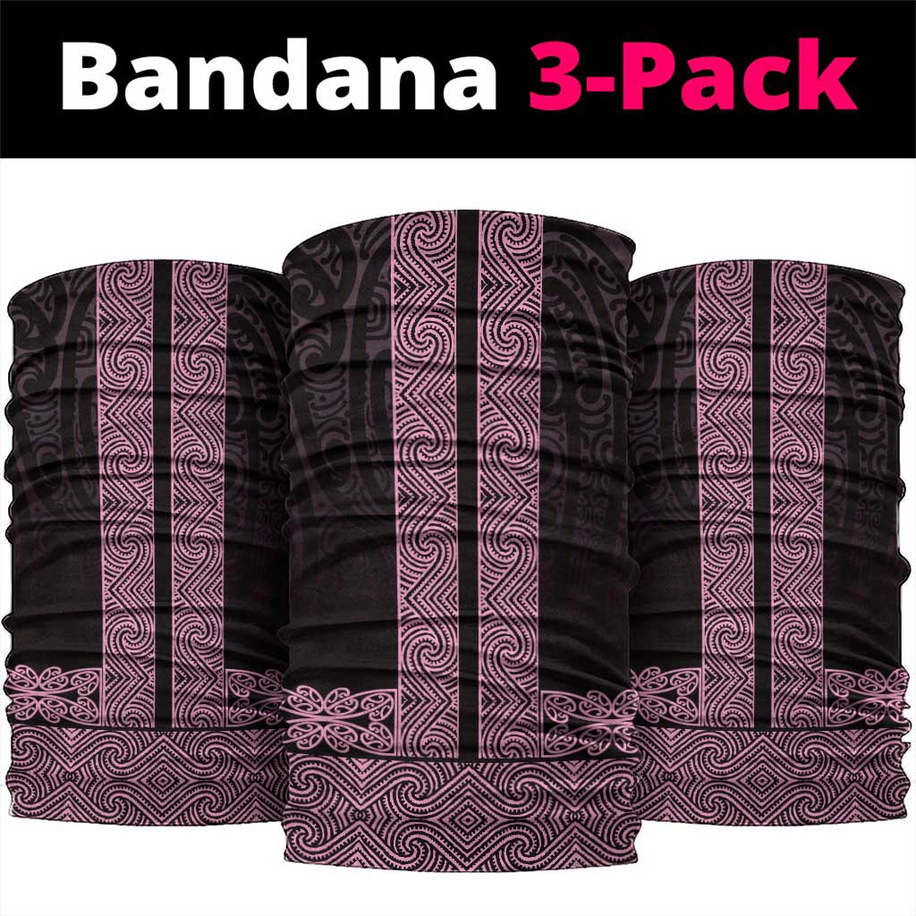New Zealand Maori Kowhaiwhai Neck Gaiter Mawhero Maui and Mangopare LT9 package One Size: 25*50cm Pink - Polynesian Pride
