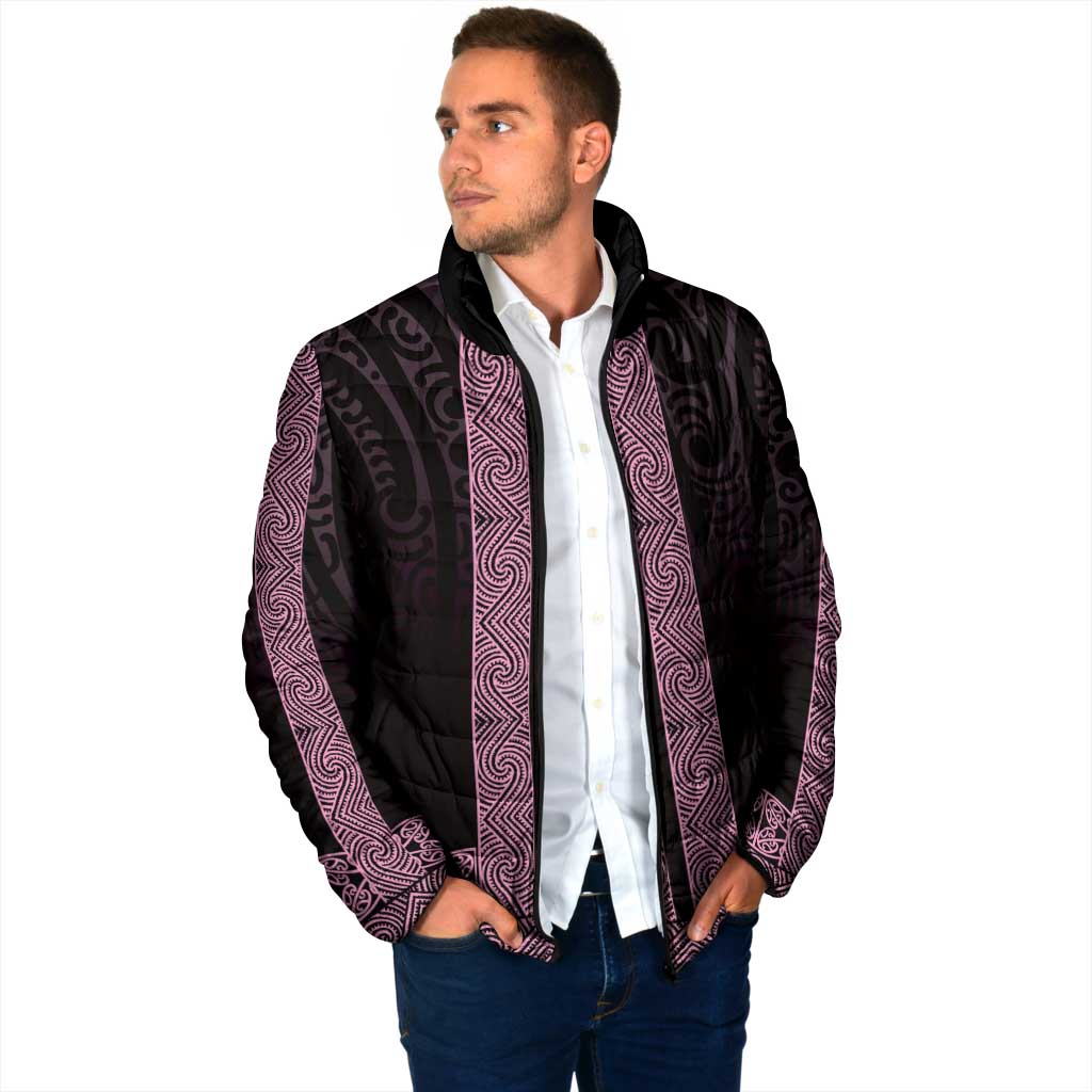 New Zealand Maori Kowhaiwhai Padded Jacket Mawhero Maui and Mangopare - Polynesian Pride