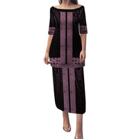 New Zealand Maori Kowhaiwhai Puletasi Mawhero Maui and Mangopare LT9 Long Dress Pink - Polynesian Pride