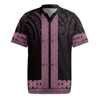 New Zealand Maori Kowhaiwhai Rugby Jersey Mawhero Maui and Mangopare LT9 Pink - Polynesian Pride