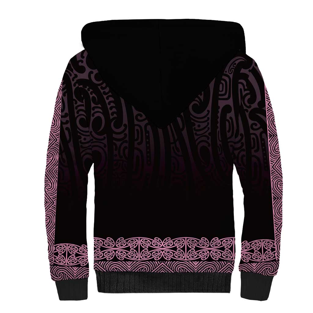 New Zealand Maori Kowhaiwhai Sherpa Hoodie Mawhero Maui and Mangopare LT9 - Polynesian Pride