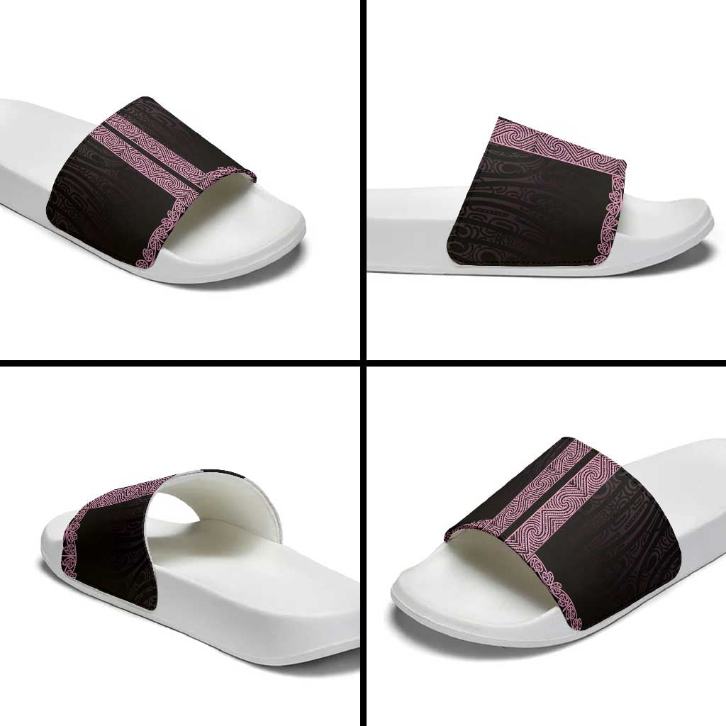 New Zealand Maori Kowhaiwhai Slide Sandals Mawhero Maui and Mangopare LT9 - Polynesian Pride