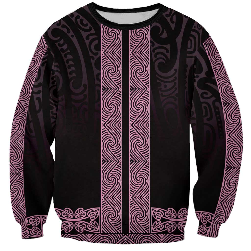 New Zealand Maori Kowhaiwhai Sweatshirt Mawhero Maui and Mangopare LT9 Unisex Pink - Polynesian Pride