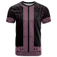 New Zealand Maori Kowhaiwhai T Shirt Mawhero Maui and Mangopare LT9 Pink - Polynesian Pride