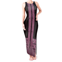 New Zealand Maori Kowhaiwhai Tank Maxi Dress Mawhero Maui and Mangopare LT9 Women Pink - Polynesian Pride