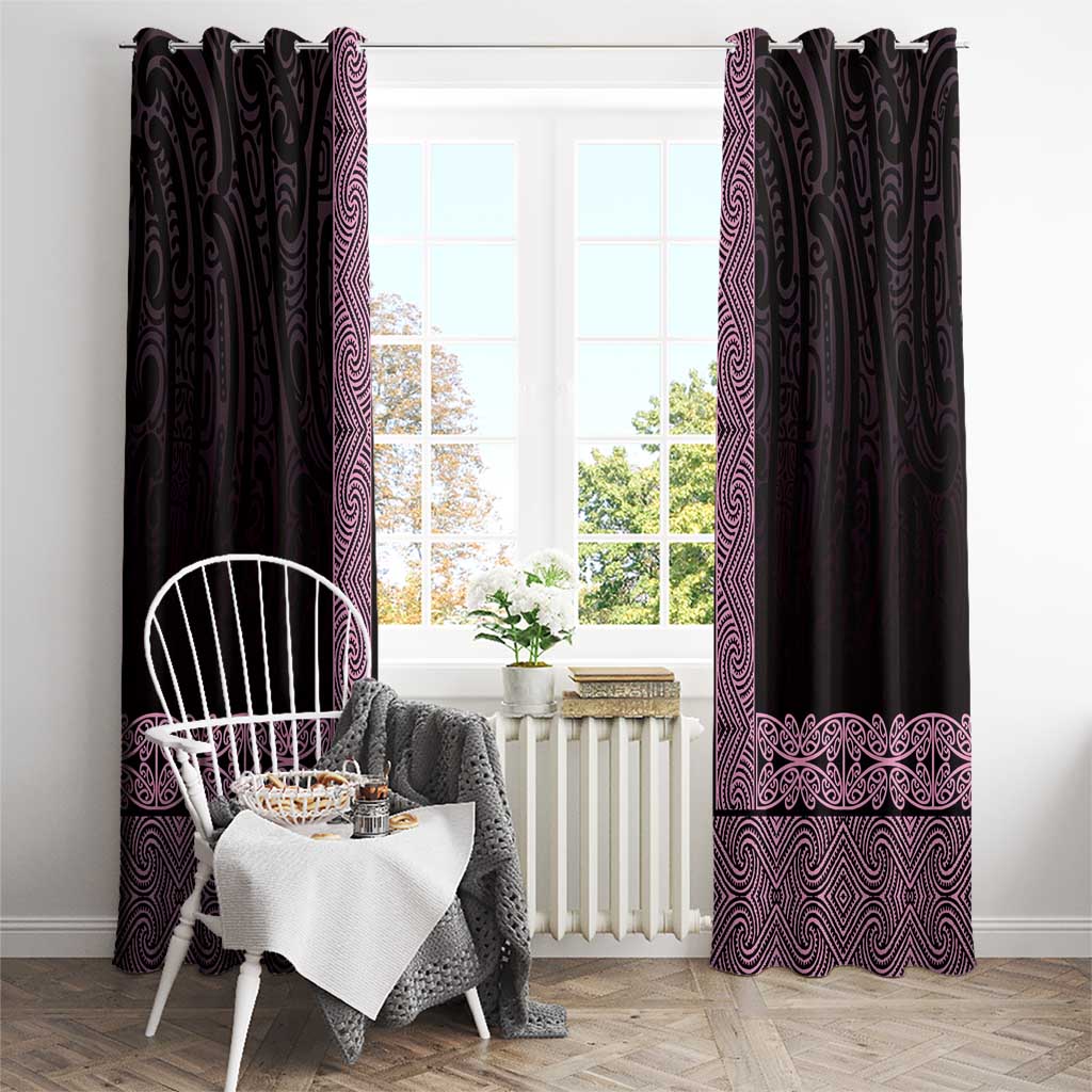 New Zealand Maori Kowhaiwhai Window Curtain Mawhero Maui and Mangopare