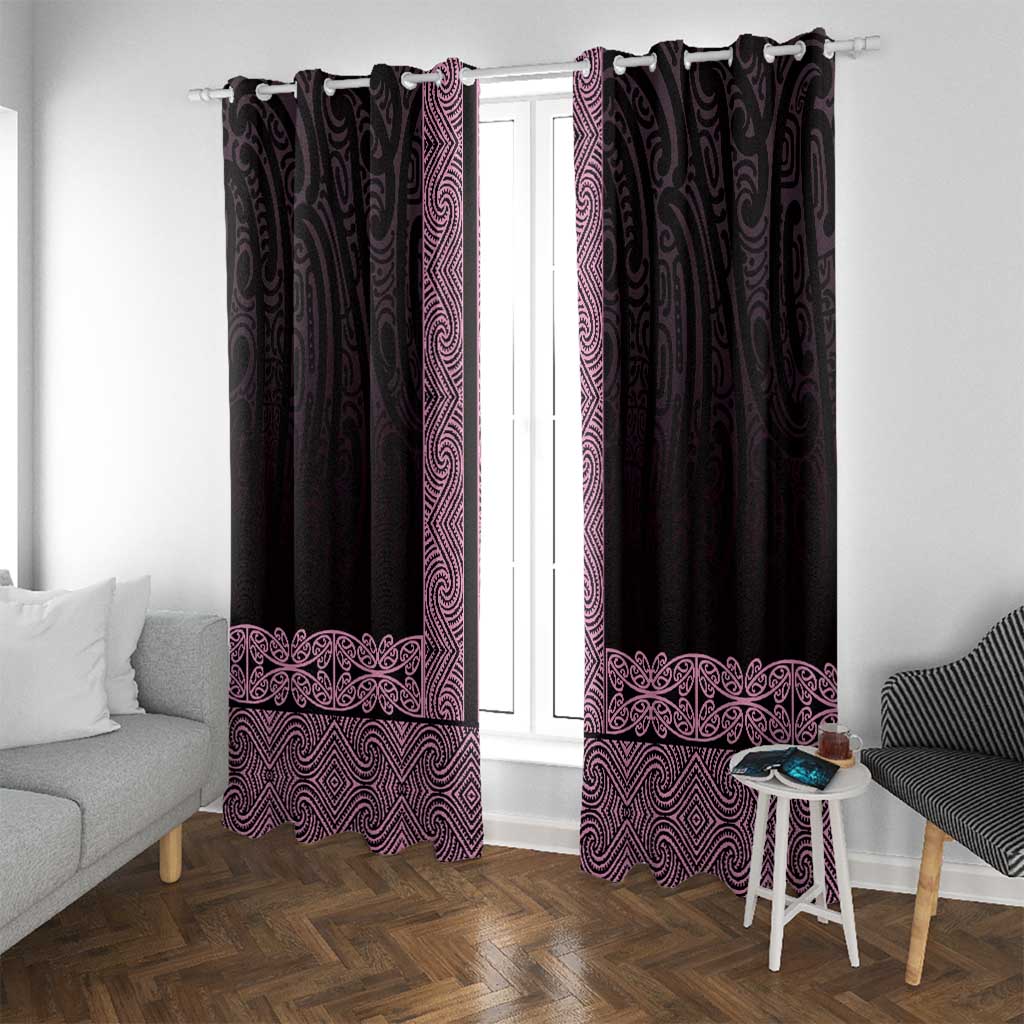 New Zealand Maori Kowhaiwhai Window Curtain Mawhero Maui and Mangopare