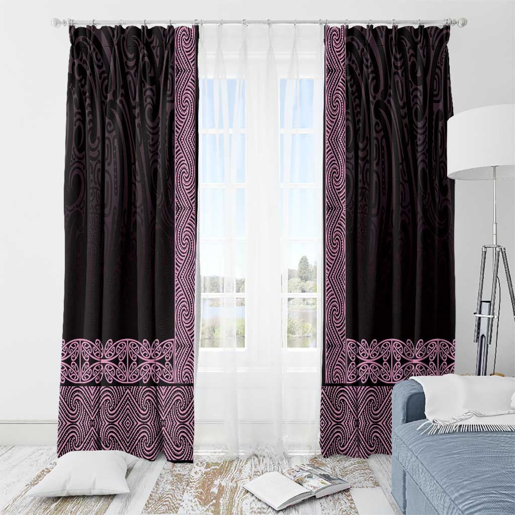 New Zealand Maori Kowhaiwhai Window Curtain Mawhero Maui and Mangopare