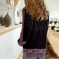 New Zealand Maori Kowhaiwhai Women Casual Shirt Mawhero Maui and Mangopare LT9 - Polynesian Pride