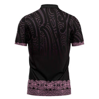 New Zealand Maori Kowhaiwhai Zipper Polo Shirt Mawhero Maui and Mangopare LT9 - Polynesian Pride