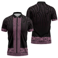 New Zealand Maori Kowhaiwhai Zipper Polo Shirt Mawhero Maui and Mangopare LT9 - Polynesian Pride
