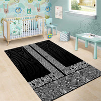 New Zealand Maori Kowhaiwhai Area Rug Pango Maui and Mangopare
