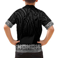 New Zealand Maori Kowhaiwhai Family Matching Off Shoulder Maxi Dress and Hawaiian Shirt Pango Maui and Mangopare LT9 - Polynesian Pride