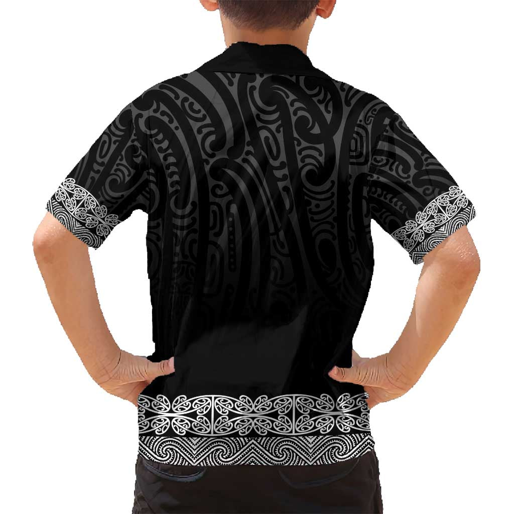 New Zealand Maori Kowhaiwhai Family Matching Off Shoulder Short Dress and Hawaiian Shirt Pango Maui and Mangopare LT9 - Polynesian Pride