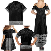 New Zealand Maori Kowhaiwhai Family Matching Summer Maxi Dress and Hawaiian Shirt Pango Maui and Mangopare LT9 - Polynesian Pride