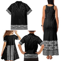 New Zealand Maori Kowhaiwhai Family Matching Tank Maxi Dress and Hawaiian Shirt Pango Maui and Mangopare LT9 - Polynesian Pride