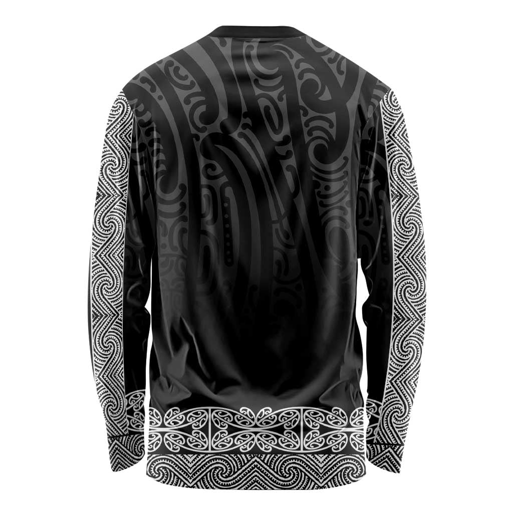 New Zealand Maori Kowhaiwhai Long Sleeve Shirt Pango Maui and Mangopare LT9 - Polynesian Pride