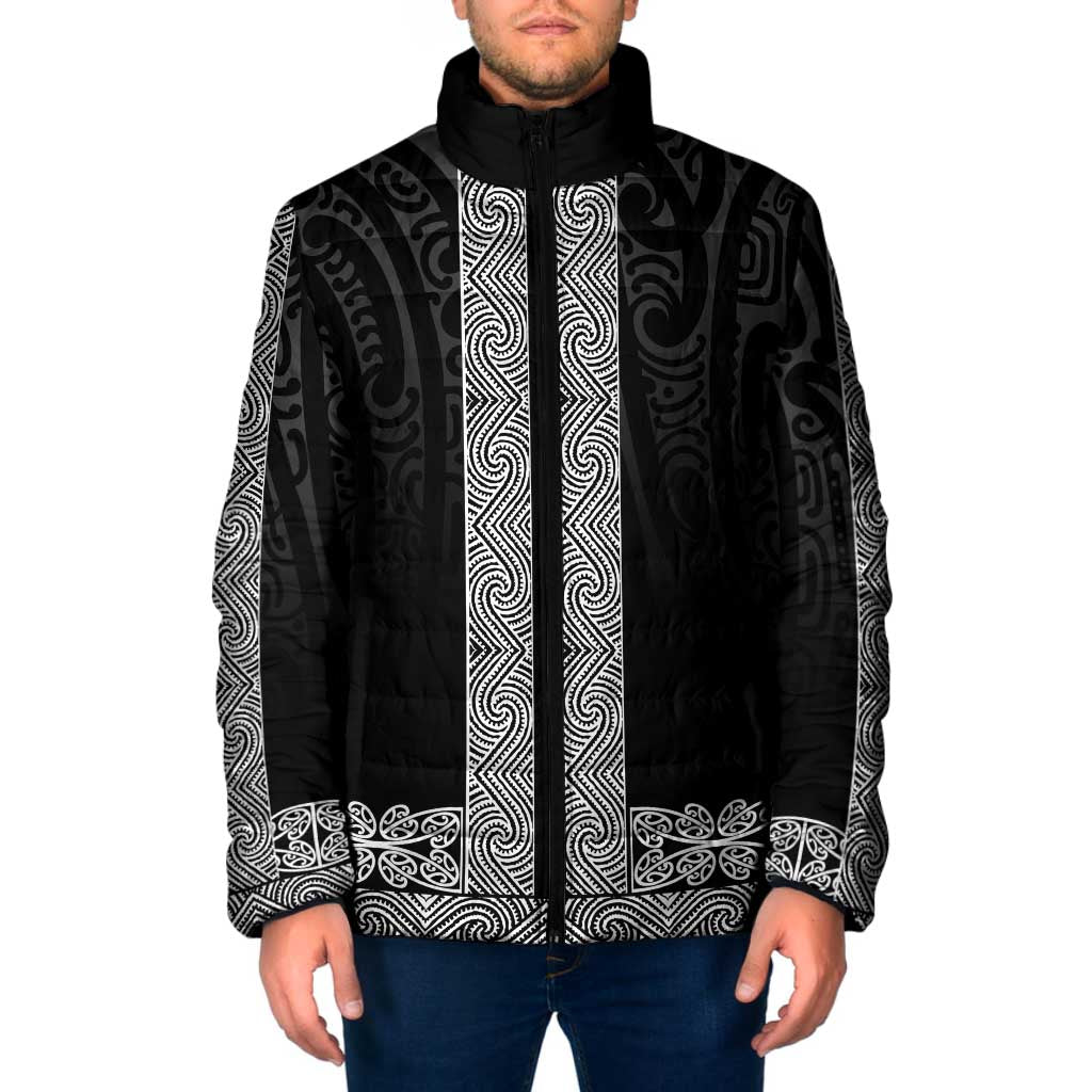 New Zealand Maori Kowhaiwhai Padded Jacket Pango Maui and Mangopare - Polynesian Pride