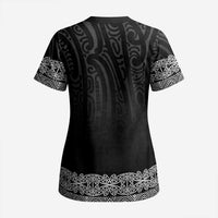 New Zealand Maori Kowhaiwhai Scrub Top Pango Maui and Mangopare - Polynesian Pride