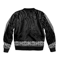 New Zealand Maori Kowhaiwhai Sleeve Zip Bomber Jacket Pango Maui and Mangopare LT9 - Polynesian Pride