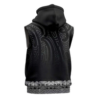 New Zealand Maori Kowhaiwhai Sleeveless Hoodie Pango Maui and Mangopare - Polynesian Pride