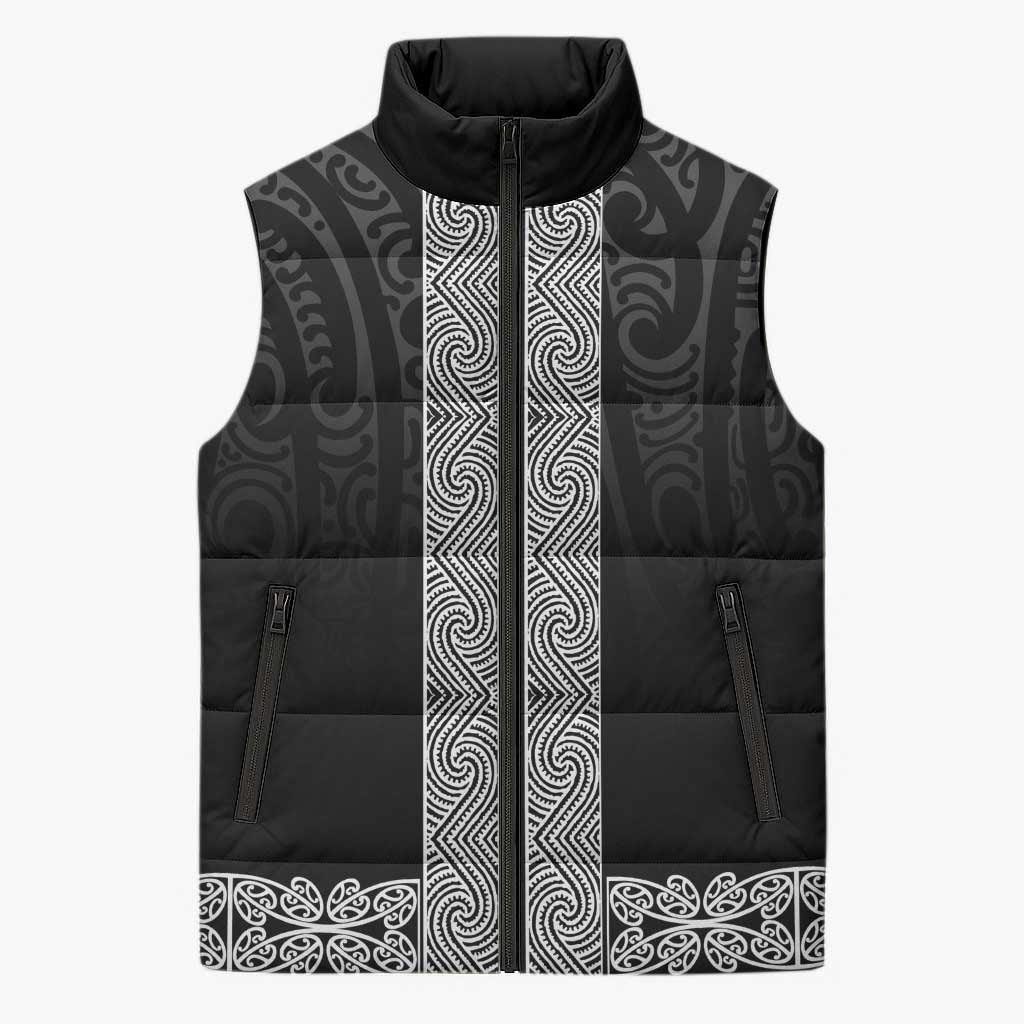 New Zealand Maori Kowhaiwhai Sleeveless Puffer Jacket Pango Maui and Mangopare - Polynesian Pride
