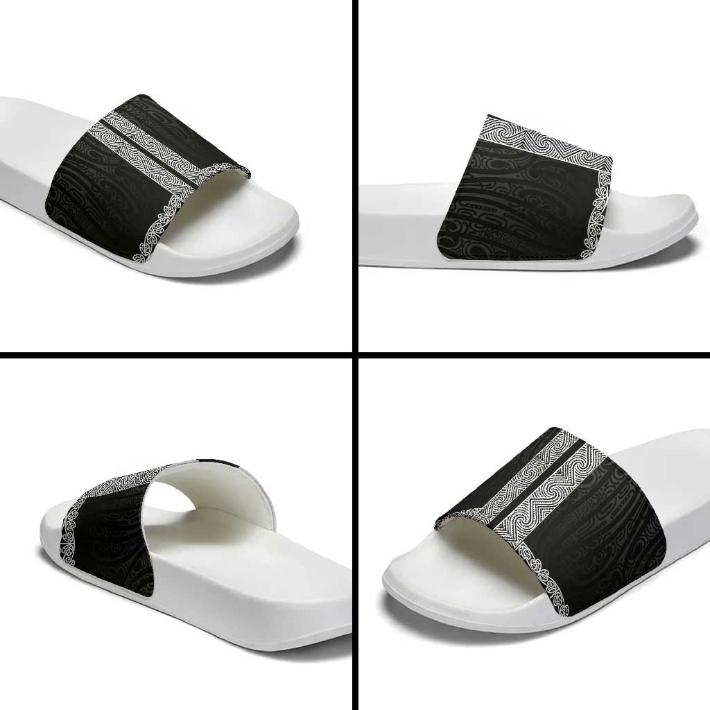 New Zealand Maori Kowhaiwhai Slide Sandals Pango Maui and Mangopare - Polynesian Pride