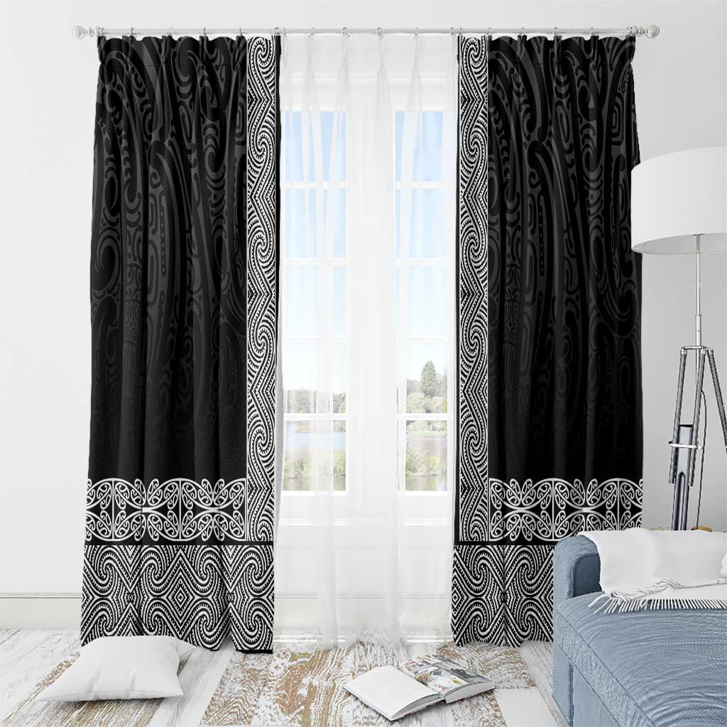 New Zealand Maori Kowhaiwhai Window Curtain Pango Maui and Mangopare