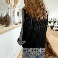 New Zealand Maori Kowhaiwhai Women Casual Shirt Pango Maui and Mangopare LT9 - Polynesian Pride