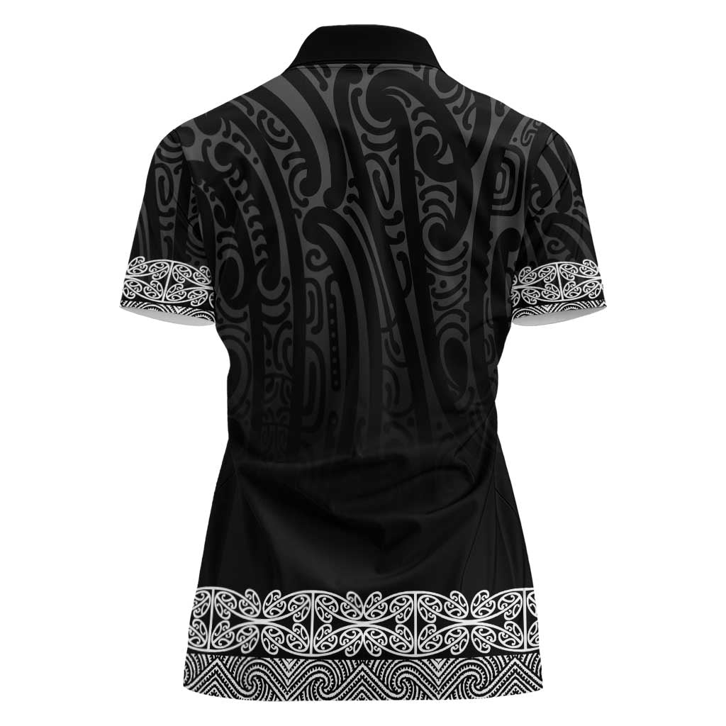 New Zealand Maori Kowhaiwhai Women Polo Shirt Pango Maui and Mangopare