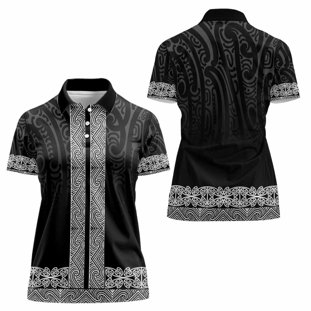 New Zealand Maori Kowhaiwhai Women Polo Shirt Pango Maui and Mangopare