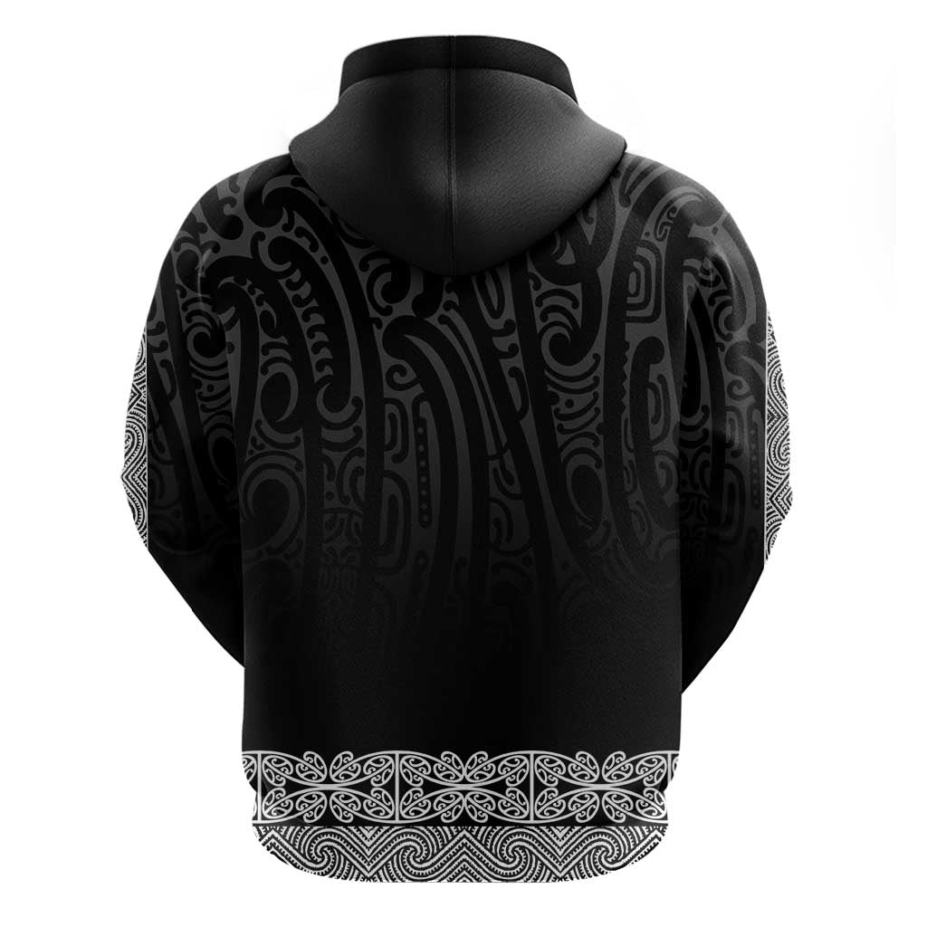 New Zealand Maori Kowhaiwhai Zip Hoodie Pango Maui and Mangopare LT9 - Polynesian Pride