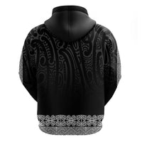 New Zealand Maori Kowhaiwhai Zip Hoodie Pango Maui and Mangopare LT9 - Polynesian Pride
