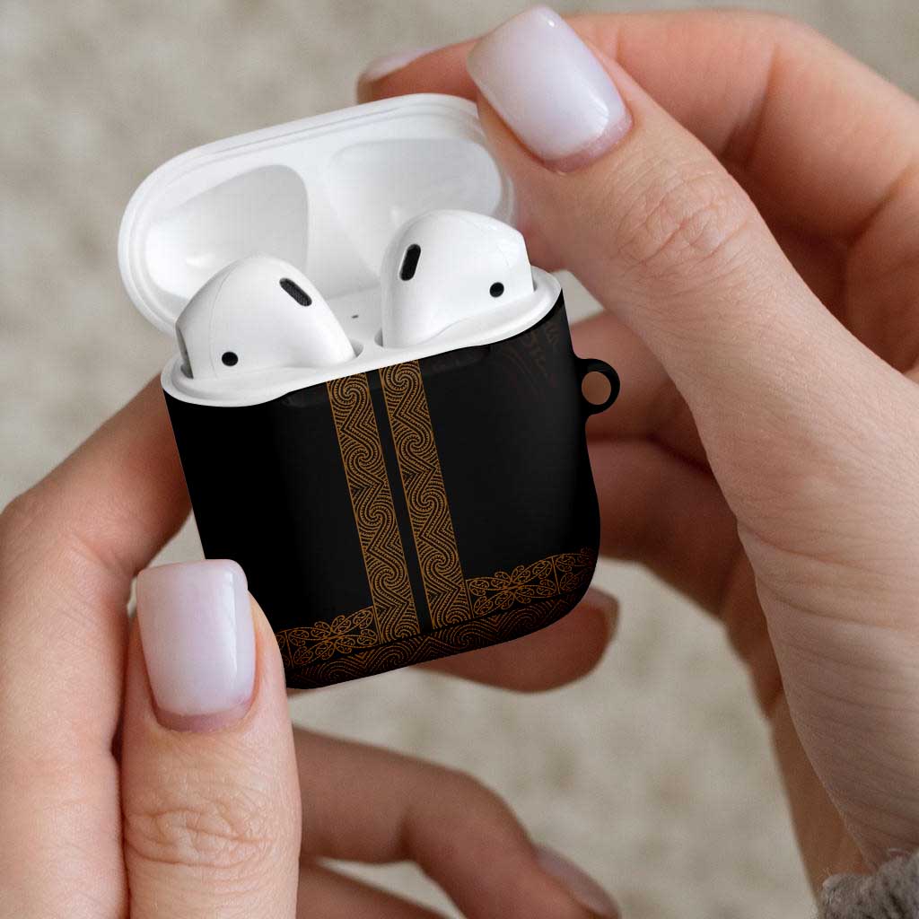 New Zealand Maori Kowhaiwhai AirPods Case Parauri Maui and Mangopare - Polynesian Pride