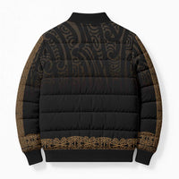 New Zealand Maori Kowhaiwhai Bomber Puffer Jacket Parauri Maui and Mangopare - Polynesian Pride