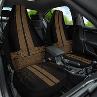 New Zealand Maori Kowhaiwhai Car Seat Cover Parauri Maui and Mangopare LT9 One Size Brown - Polynesian Pride