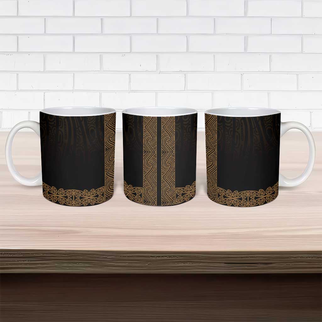 New Zealand Maori Kowhaiwhai Ceramic Mug Parauri Maui and Mangopare - Polynesian Pride