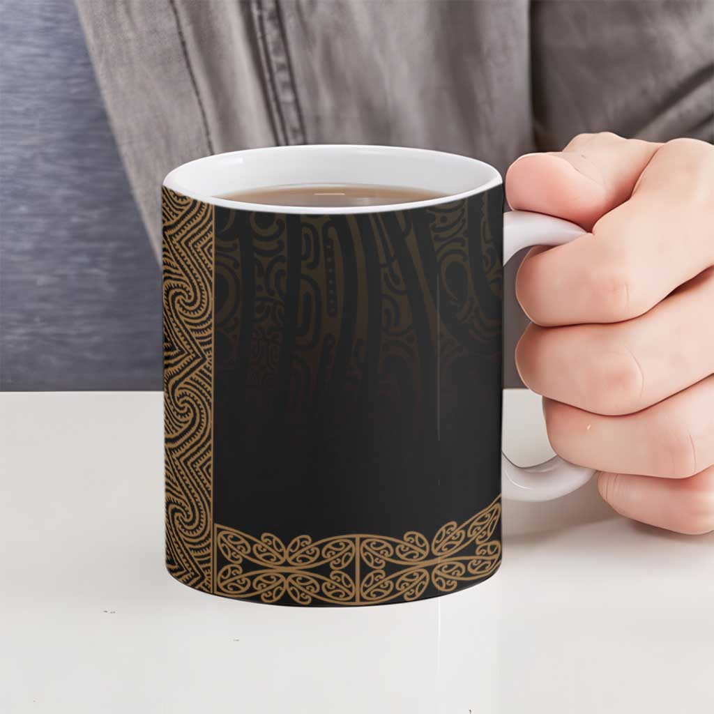 New Zealand Maori Kowhaiwhai Ceramic Mug Parauri Maui and Mangopare - Polynesian Pride