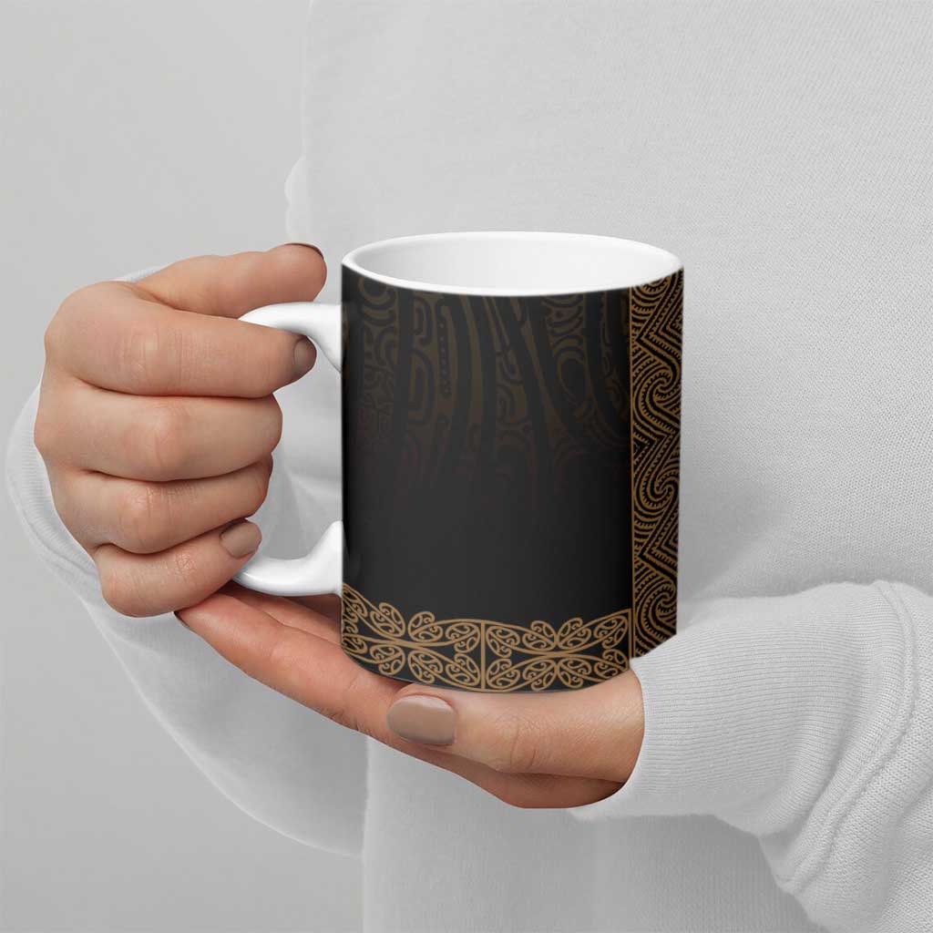 New Zealand Maori Kowhaiwhai Ceramic Mug Parauri Maui and Mangopare - Polynesian Pride