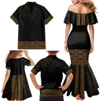 New Zealand Maori Kowhaiwhai Family Matching Mermaid Dress and Hawaiian Shirt Parauri Maui and Mangopare LT9 - Polynesian Pride