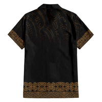 New Zealand Maori Kowhaiwhai Family Matching Off The Shoulder Long Sleeve Dress and Hawaiian Shirt Parauri Maui and Mangopare LT9 - Polynesian Pride