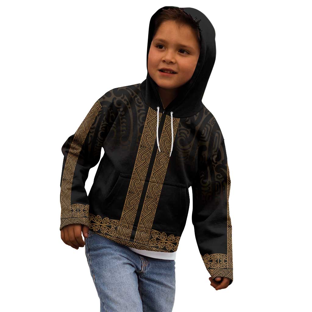 New Zealand Maori Kowhaiwhai Kid Hoodie Parauri Maui and Mangopare LT9 - Polynesian Pride