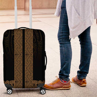 New Zealand Maori Kowhaiwhai Luggage Cover Parauri Maui and Mangopare LT9 Brown - Polynesian Pride