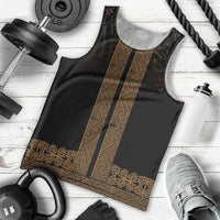 New Zealand Maori Kowhaiwhai Men Tank Top Parauri Maui and Mangopare