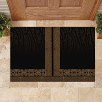 New Zealand Maori Kowhaiwhai Rubber Doormat Parauri Maui and Mangopare