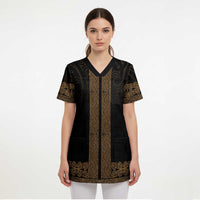 New Zealand Maori Kowhaiwhai Scrub Top Parauri Maui and Mangopare - Polynesian Pride