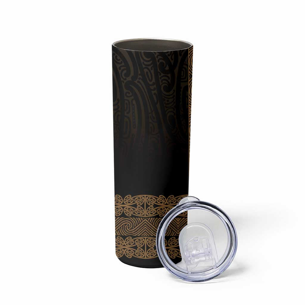 New Zealand Maori Kowhaiwhai Skinny Tumbler Parauri Maui and Mangopare LT9 - Polynesian Pride