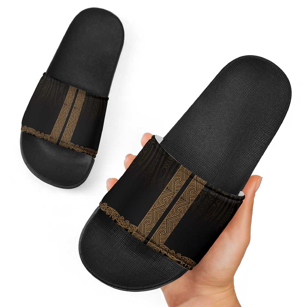 New Zealand Maori Kowhaiwhai Slide Sandals Parauri Maui and Mangopare - Polynesian Pride