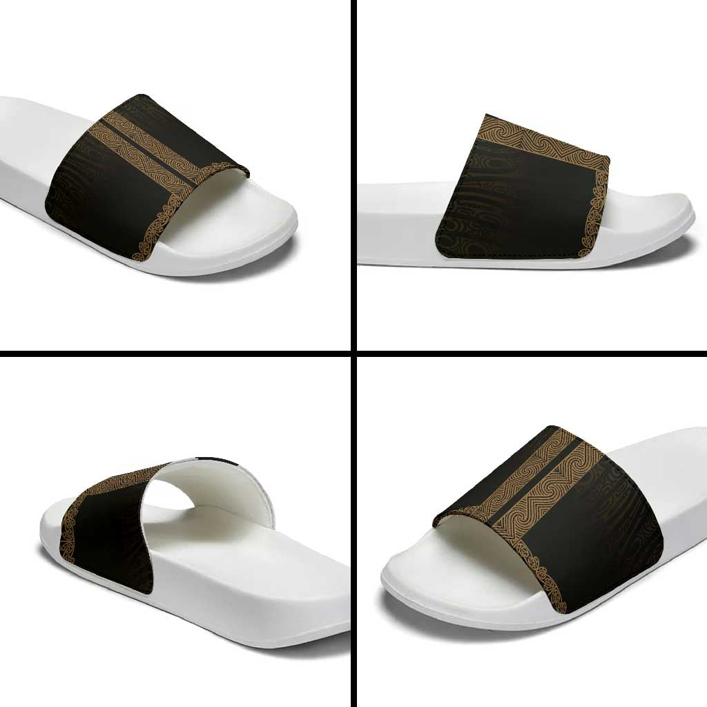 New Zealand Maori Kowhaiwhai Slide Sandals Parauri Maui and Mangopare - Polynesian Pride