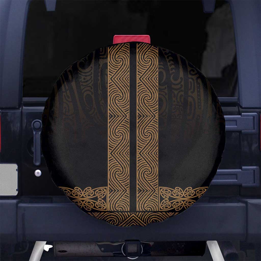 New Zealand Maori Kowhaiwhai Spare Tire Cover Parauri Maui and Mangopare LT9 No hole Brown - Polynesian Pride